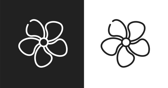 Jasmine icon. Linear black, white icon from spa & wellness collection. Outline jasmine vector. Thin line symbol isolated on white and black background
