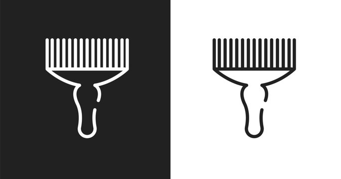 Afro pick icon. Linear black, white icon from beauty collection. Outline afro pick vector. Thin line symbol isolated on white and black background