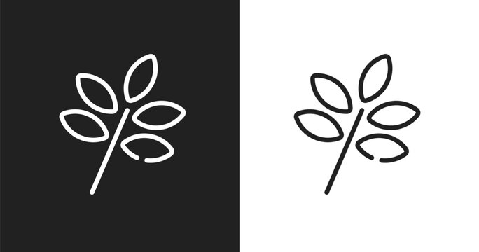 Herbs icon. Linear black, white icon from spa elements collection. Outline herbs vector. Thin line symbol isolated on white and black background