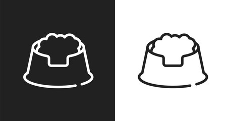 Fototapeta premium Pet dish icon. Linear black, white icon from pet lovers collection. Outline pet dish vector. Thin line symbol isolated on white and black background