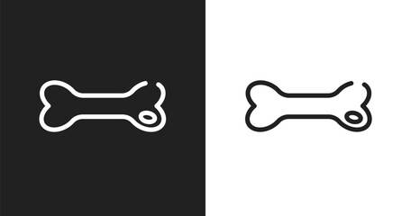 Dog toy icon. Linear black, white icon from pet shop collection. Outline dog toy vector. Thin line symbol isolated on white and black background © VectorStockDesign