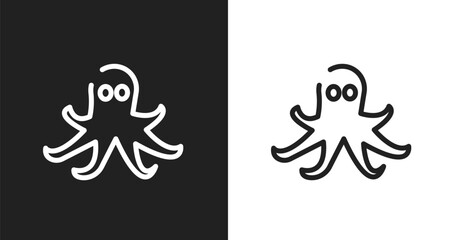 Obraz premium Octopus icon. Linear black, white icon from nature collection. Outline octopus vector. Thin line symbol isolated on white and black background