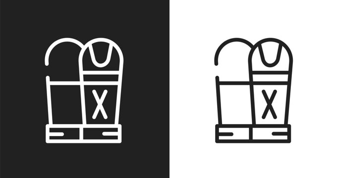 Sarcophagus icon. Linear black, white icon from desert collection. Outline sarcophagus vector. Thin line symbol isolated on white and black background