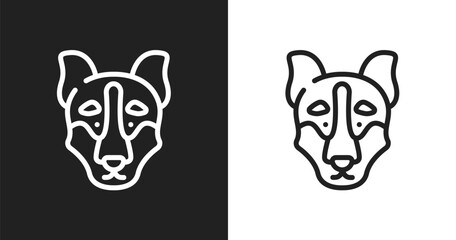 Siberian husky icon. Linear black, white icon from winter nature collection. Outline siberian husky vector. Thin line symbol isolated on white and black background © VectorStockDesign