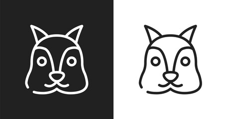 Obraz premium Squirrel icon. Linear black, white icon from animals collection. Outline squirrel vector. Thin line symbol isolated on white and black background