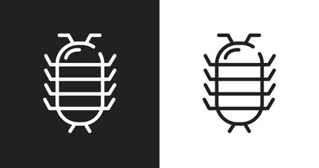 Cochineal icon. Linear black, white icon from insects collection. Outline cochineal vector. Thin line symbol isolated on white and black background © VectorStockDesign