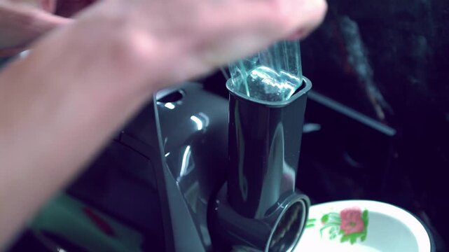 Preparing beet salad using a meat grinder