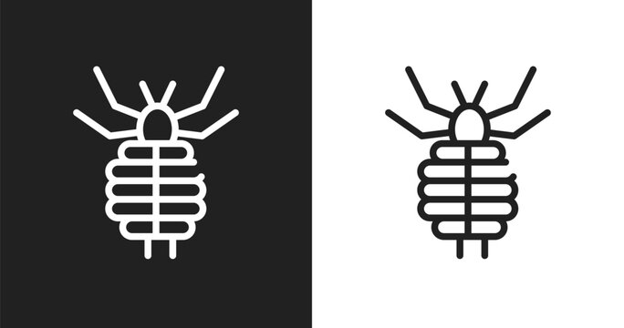 Louse icon. Linear black, white icon from insects collection. Outline louse vector. Thin line symbol isolated on white and black background