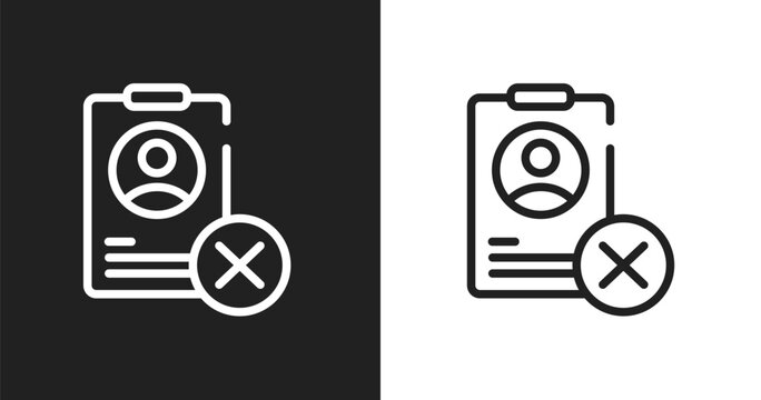Uneducated icon. Linear black, white icon from jobless collection. Outline uneducated vector. Thin line symbol isolated on white and black background