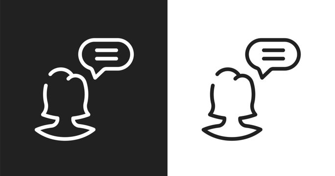 Chief icon. Linear black, white icon from discussion collection. Outline chief vector. Thin line symbol isolated on white and black background