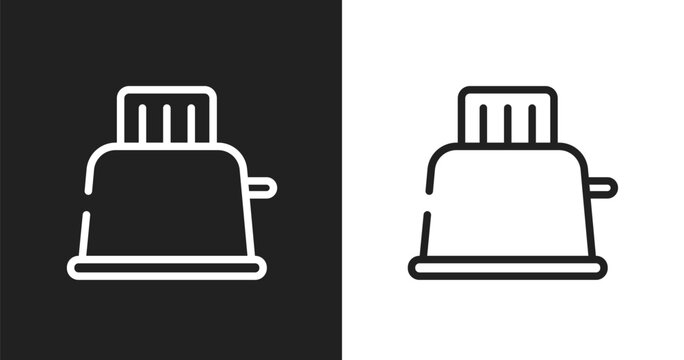 Toaster icon. Linear black, white icon from internet of things collection. Outline toaster vector. Thin line symbol isolated on white and black background