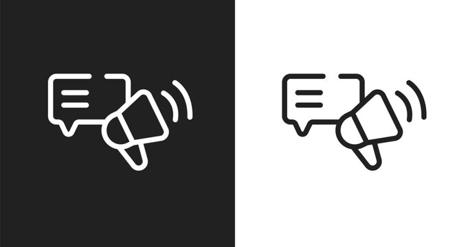 Testimony icon. Linear black, white icon from testimonial collection. Outline testimony vector. Thin line symbol isolated on white and black background