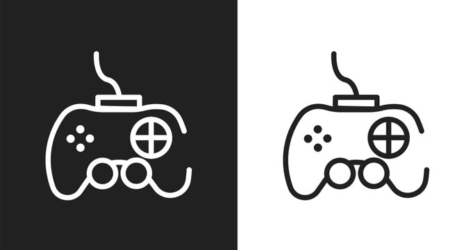 Joypad icon. Linear black, white icon from smartphone applications collection. Outline joypad vector. Thin line symbol isolated on white and black background