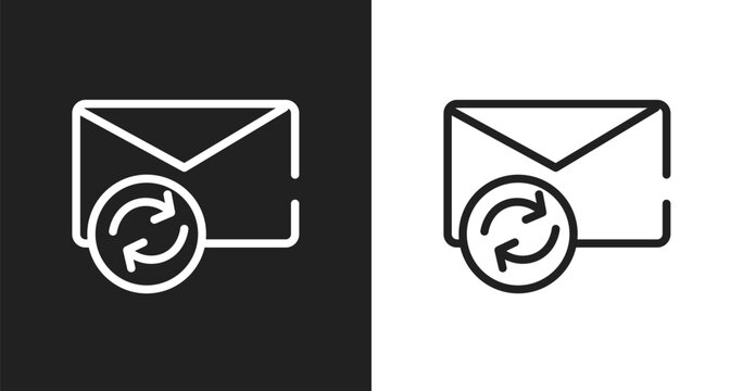 Resend icon. Linear black, white icon from contact us collection. Outline resend vector. Thin line symbol isolated on white and black background
