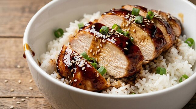 Grilled Teriyaki Chicken Slices with Glossy Honey Glaze