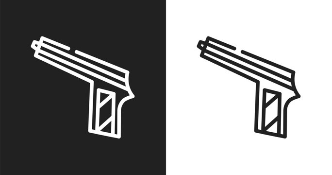 Hitman icon. Linear black, white icon from cinema collection. Outline hitman vector. Thin line symbol isolated on white and black background