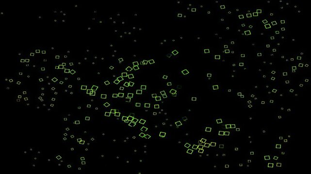 Abstract Animation With Geometric Shapes Moving in a Dark Background at Night