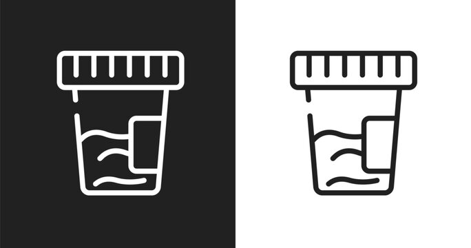 Urine test icon. Linear black, white icon from general collection. Outline urine test vector. Thin line symbol isolated on white and black background