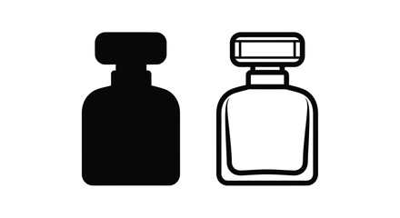 Obraz premium Two perfume bottles one filled and one outlined a stark silhouette