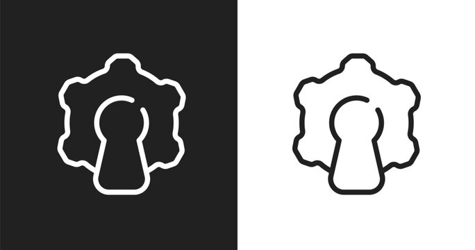 Open source icon. Linear black, white icon from general collection. Outline open source vector. Thin line symbol isolated on white and black background