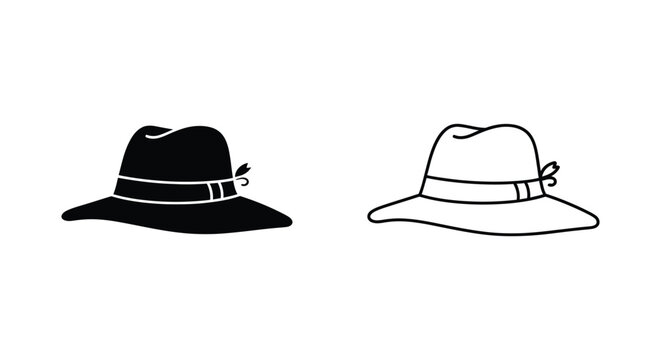Black and white hats with belts Vector