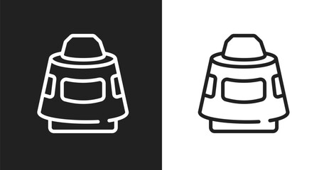 Space capsule icon. Linear black, white icon from science collection. Outline space capsule vector. Thin line symbol isolated on white and black background © VectorStockDesign