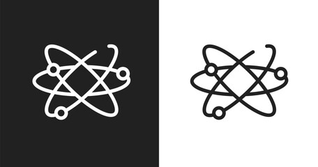 Orbit icon. Linear black, white icon from science collection. Outline orbit vector. Thin line symbol isolated on white and black background © VectorStockDesign