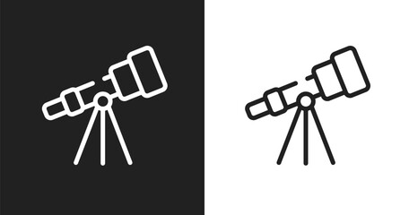 Astronomy icon. Linear black, white icon from laboratory collection. Outline astronomy vector. Thin line symbol isolated on white and black background © VectorStockDesign