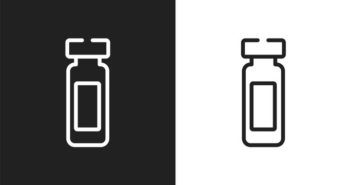 Reusable bottle icon. Linear black, white icon from sports collection. Outline reusable bottle vector. Thin line symbol isolated on white and black background