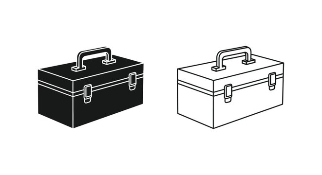 Black and white toolbox illustration Vector