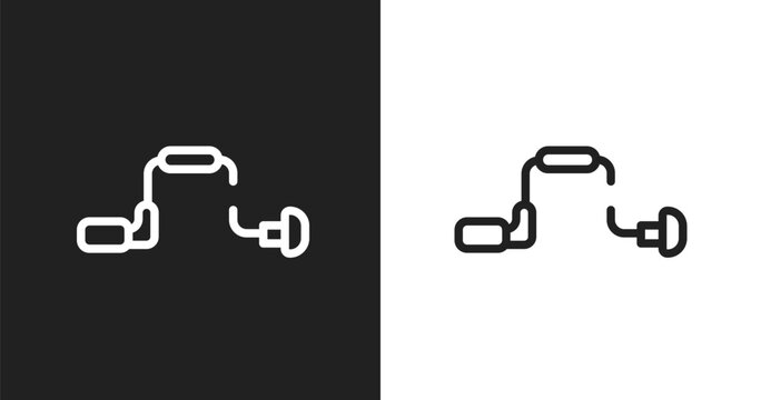 Brace icon. Linear black, white icon from carpentry diy tools collection. Outline brace vector. Thin line symbol isolated on white and black background