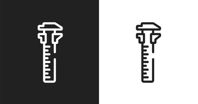 Sliding scale icon. Linear black, white icon from tools and machinery collection. Outline sliding scale vector. Thin line symbol isolated on white and black background