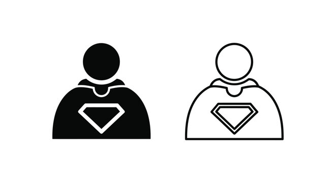 Superman logo icon black white Vector