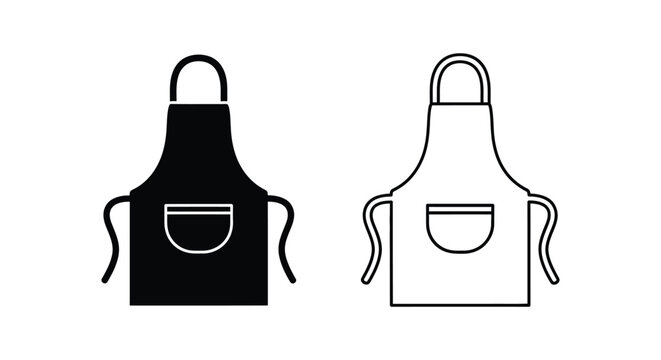 Apron icons black and white Vector