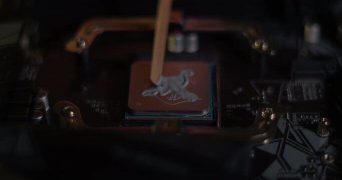 Applying Thermal Paste to CPU Processor for Computer Cooling | 4K Video