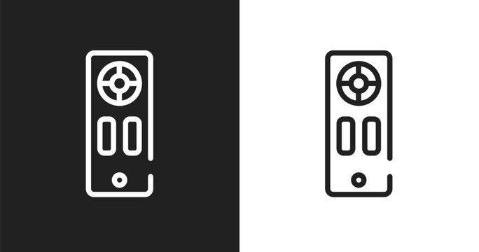 Apple remote icon. Linear black, white icon from apple devices collection. Outline apple remote vector. Thin line symbol isolated on white and black background
