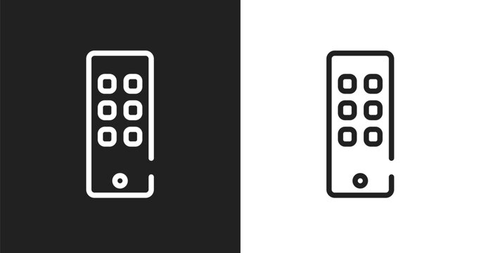 Siri remote icon. Linear black, white icon from apple devices collection. Outline siri remote vector. Thin line symbol isolated on white and black background