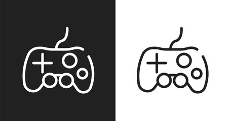 Controler icon. Linear black, white icon from technology collection. Outline controler vector. Thin line symbol isolated on white and black background © VectorStockDesign