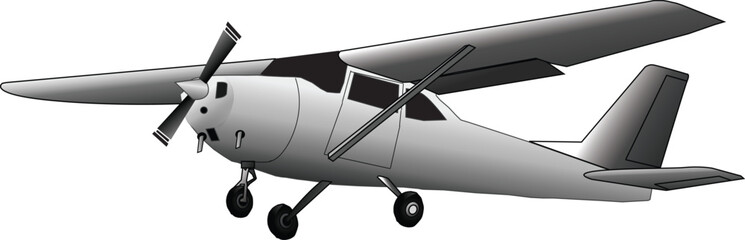 Cessna 172 Skyhawk Propeller Aircraft Vector Icon Illustration Single Engine Trainer Plane  © Griffin9678