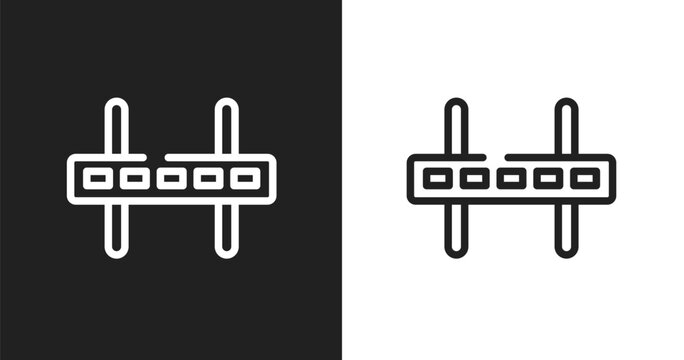 Wall bracket icon. Linear black, white icon from television collection. Outline wall bracket vector. Thin line symbol isolated on white and black background