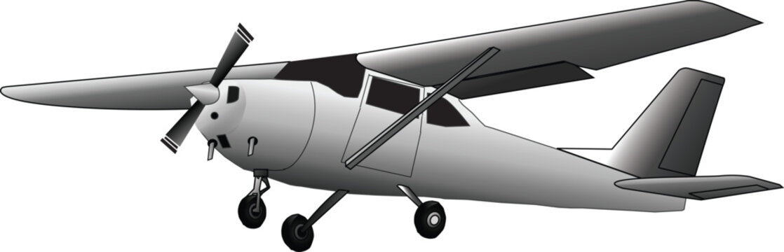 Cessna 172 Skyhawk Propeller Aircraft Vector Icon Illustration Single Engine Trainer Plane
