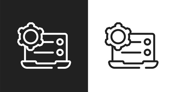Preferences icon. Linear black, white icon from computer functions collection. Outline preferences vector. Thin line symbol isolated on white and black background
