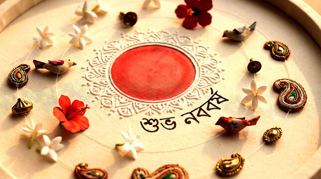 Decorative Mandala With pohela boishakh Ornamental Items