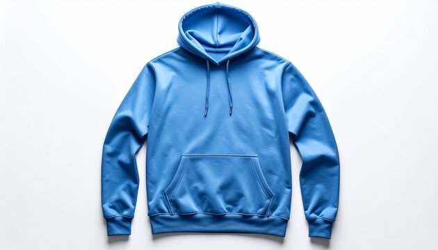 Plain hoodie laid flat top view