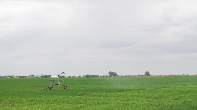 Irrigation equipment. Irrigation system. Sprinklers watering system. Irrigation system for farm land