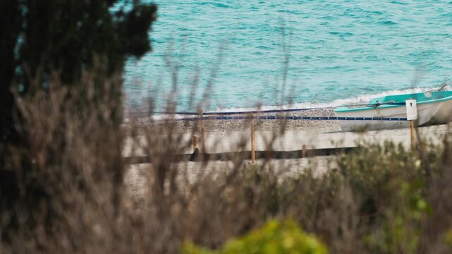 Beach of sea turtle nesting grounds on Calabria, Italy beach
