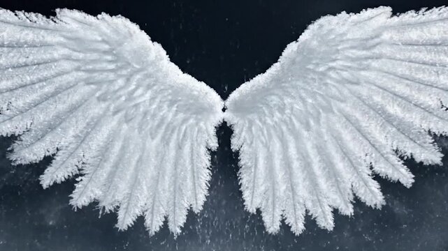 Abstract White Powder Explosion With Angel Wings Effect.