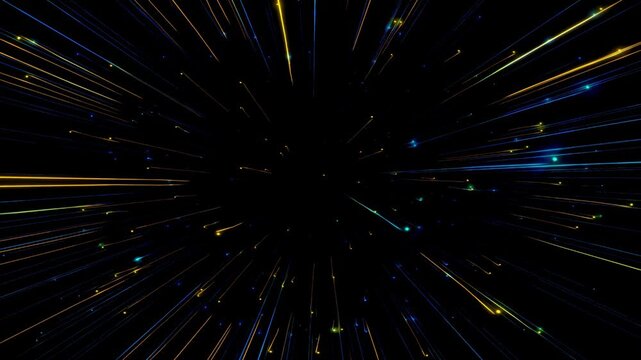 Exploration of Abstract Design With Animated Lines in Four Frames of Dynamic Movement