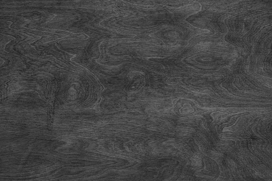 Black color painted wooden texture with horizontal natural grain pattern and smooth plywood surface. Rustic wallpaper, background, design element, backdrop