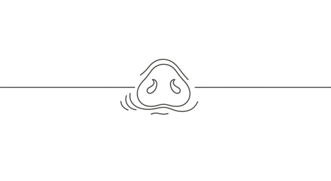 Simple continuous line art of a pig snout on a white background minimalist animal illustration